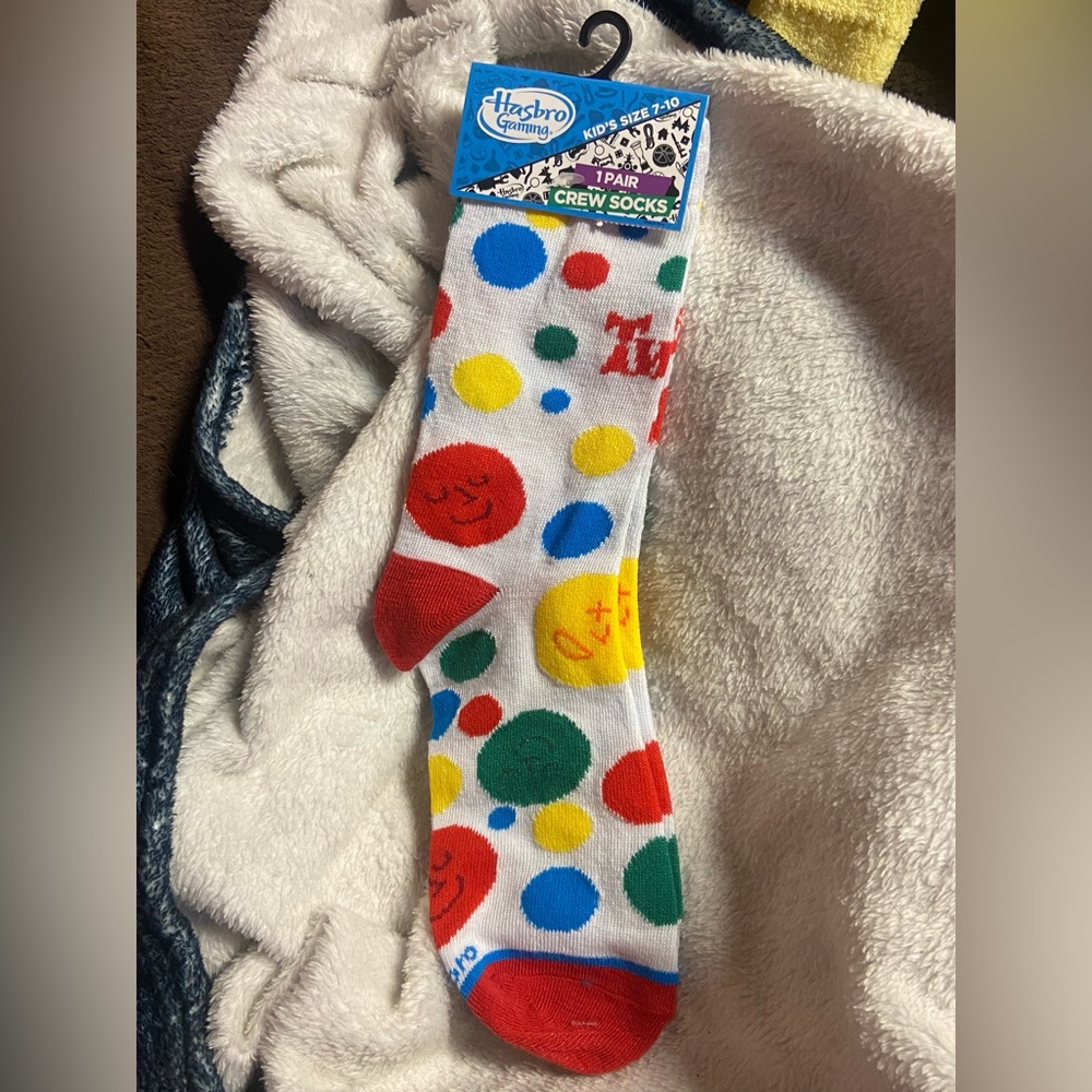 Hasbro Twister Colorful Polka Dot Crew Kids Socks